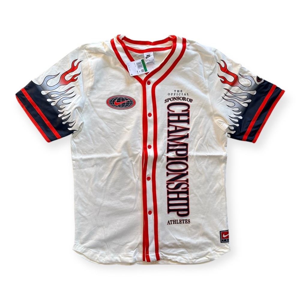 Men’s XL Americana Jersey NIKE Championship Athletics Baseball Jersey W/ Flames